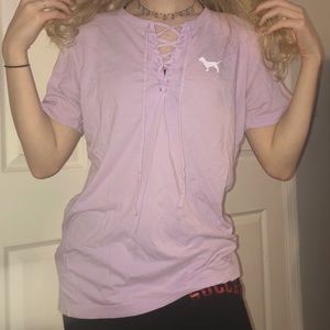 Victoria’s Secret PINK shirt with laces and logo